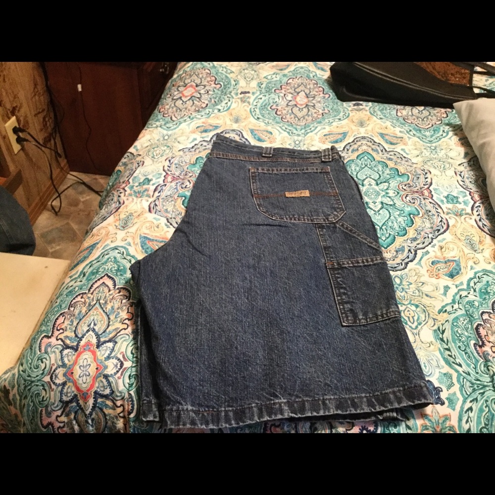Wrangler denim shorts.
